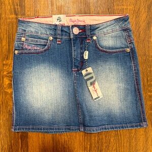 Y2K Pepe Jeans Denim Mini Skirt Youth Girls Medium Women’s XS Vintage NWT